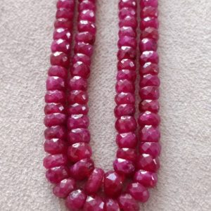 Shop Ruby Rondelle Beads! 3 mm Faceted Ruby Rondelle Beads Natural and Genuine Ruby Gemstones 16" Ruby Faceted beaded Strand Ruby healing & energy gemstones | Natural genuine rondelle Ruby beads for beading and jewelry making.  #jewelry #beads #beadedjewelry #diyjewelry #jewelrymaking #beadstore #beading #affiliate #ad