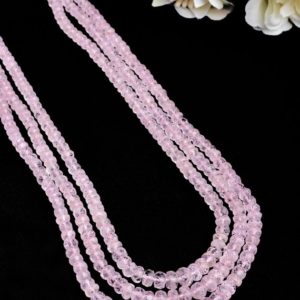 Shop Morganite Rondelle Beads! 3 To 6MM Natural Morganite Beads Morganite Faceted Rondelle Beads |  | 22 Inch Pink Morganite Beads | 3 Strand Beaded Necklace | Natural genuine rondelle Morganite beads for beading and jewelry making.  #jewelry #beads #beadedjewelry #diyjewelry #jewelrymaking #beadstore #beading #affiliate #ad