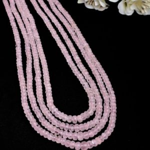Shop Morganite Rondelle Beads! 3 to 7mm Natural Morganite Beads , Morganite Faceted Rondelle Beads , 24 Inch Pink Morganite Beads, 4 Strand Beaded Necklace | Natural genuine rondelle Morganite beads for beading and jewelry making.  #jewelry #beads #beadedjewelry #diyjewelry #jewelrymaking #beadstore #beading #affiliate #ad