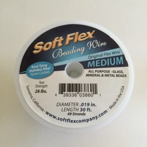 Shop Beading Wire! 30' Soft Flex clear steel beading wire Original 49 strand Medium .019 jewelry wire, Knot Tying Stainless Steel (wc-w019030sv | Shop jewelry making and beading supplies, tools & findings for DIY jewelry making and crafts. #jewelrymaking #diyjewelry #jewelrycrafts #jewelrysupplies #beading #affiliate #ad
