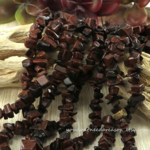 30" Strand of Mahogany Obsidian Chip Beads | Natural Gemstone Chip Beads | Approximate Size of Chips is 6-10×2-5mm | Natural genuine chip Mahogany Obsidian beads for beading and jewelry making.  #jewelry #beads #beadedjewelry #diyjewelry #jewelrymaking #beadstore #beading #affiliate #ad