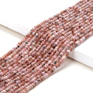 3x2mm Rhodochrosite Gemstone Natural Grade A Micro Faceted Rondelle Beads 15 Inch Full Strand (80016378-p61) | Natural genuine beads Gemstone beads for beading and jewelry making.  #jewelry #beads #beadedjewelry #diyjewelry #jewelrymaking #beadstore #beading #affiliate #ad