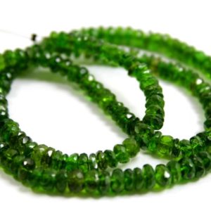 Shop Diopside Rondelle Beads! 4.5 to 5 MM Faceted Natural Chrome Diopside Roundel Cut 16 Inch Beads 1 Line Strand, Untreated Green Diopside Necklace Jewellery | Natural genuine rondelle Diopside beads for beading and jewelry making.  #jewelry #beads #beadedjewelry #diyjewelry #jewelrymaking #beadstore #beading #affiliate #ad