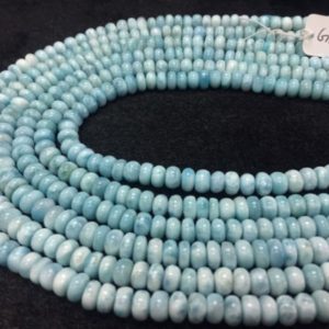 Shop Larimar Rondelle Beads! 4A Quality Larimar 7mm Roundel Beads, Length 40 cm Larimar Good Quality beads – Larimar Rondelle Beads | Natural genuine rondelle Larimar beads for beading and jewelry making.  #jewelry #beads #beadedjewelry #diyjewelry #jewelrymaking #beadstore #beading #affiliate #ad