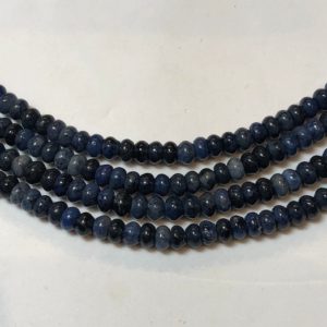 Shop Dumortierite Rondelle Beads! 4mm Rondelle Dumortierite Gemstone Beads. Full 15" strand of High Quality A/AA grade beads, about 140 per strand. | Natural genuine rondelle Dumortierite beads for beading and jewelry making.  #jewelry #beads #beadedjewelry #diyjewelry #jewelrymaking #beadstore #beading #affiliate #ad