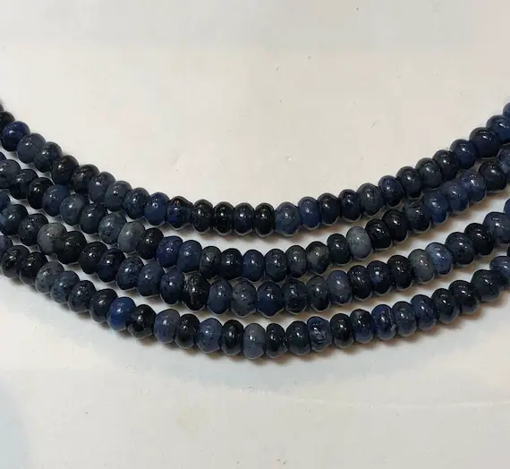 4mm Rondelle Dumortierite Gemstone Beads. Full 15" Strand Of High Quality A/aa Grade Beads, About 140 Per Strand.