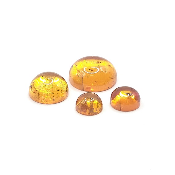 5 - 12mm Light Amber Round Cabochon Natural Gemstone