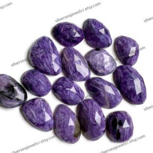 Shop Charoite Shapes! 5 pcs Charoite Faceted Rose Cut Gemstone 10x12mm Approx. AAA+ Quality Charoite Gemstone For Jewellery Making, High Polished Gemstone | Natural genuine stones & crystals in various shapes & sizes. Buy raw cut, tumbled, or polished gemstones for making jewelry or crystal healing energy vibration raising reiki stones. #crystals #gemstones #crystalhealing #crystalsandgemstones #energyhealing #affiliate #ad
