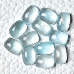 Shop Aquamarine Cabochons! 5 Pieces Light Blue Moss  Aquamarine Cabochons Lot 5x7mm Cushion Shape Genuine Aquamarine Cabochon Loose Gemstones Smooth Stone Cabs C-4808 | Natural genuine stones & crystals in various shapes & sizes. Buy raw cut, tumbled, or polished gemstones for making jewelry or crystal healing energy vibration raising reiki stones. #crystals #gemstones #crystalhealing #crystalsandgemstones #energyhealing #affiliate #ad
