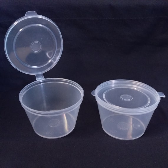50 X 70ml Hinged Lid Storage Pots - Small - Food Portion/herb/sauce/craft/paint/bead Containers  Freezer/microwave - 2.5oz 70g Plastic Tub