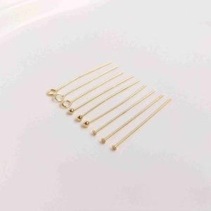 Shop Head Pins & Eye Pins! 50pcs 14K Gold Plated Eye Pin Headpins, Gold Tone Eyepin, Gold Plated T-pin, Gold Tone Ball Pin for Jewelry Making 20mm 30mm 40mm 50mm | Shop jewelry making and beading supplies, tools & findings for DIY jewelry making and crafts. #jewelrymaking #diyjewelry #jewelrycrafts #jewelrysupplies #beading #affiliate #ad