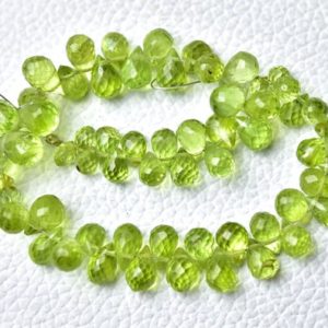 Shop Peridot Bead Shapes! 7 Inches AAA Natural Peridot Teardrop Beads 4x6mm to 4x7mm Tear Drop Beads Faceted Gemstone Beads Superb Peridot Briolettes Beads No2087 | Natural genuine other-shape Peridot beads for beading and jewelry making.  #jewelry #beads #beadedjewelry #diyjewelry #jewelrymaking #beadstore #beading #affiliate #ad
