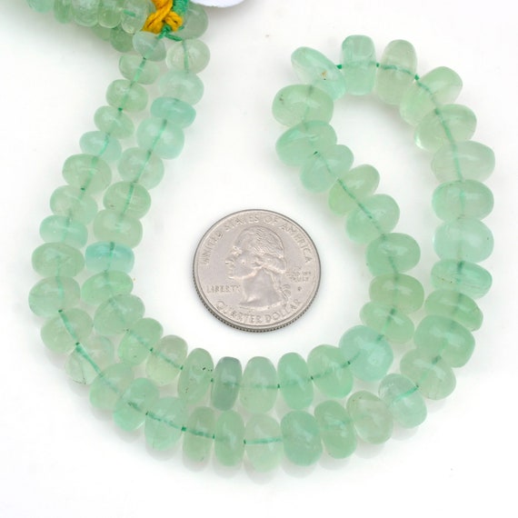 7mm To 13mm Green Fluorite Rondelle Beads, Smooth Green Fluorite Gemstone Beads, 15 Inch Strand, Gds2001