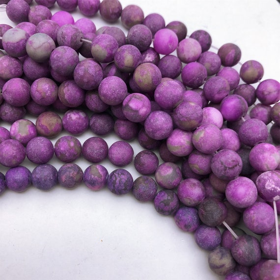 8mm  10mm Purple Sugilite Round Beads ,matte Sugilite Beads , Gemstone Beads ,  Wholesale Beads