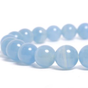 Shop Blue Calcite Jewelry! 8mm Blue Calcite (Argentina) Stretch Bracelet | Natural genuine Blue Calcite jewelry. Buy crystal jewelry, handmade handcrafted artisan jewelry for women.  Unique handmade gift ideas. #jewelry #beadedjewelry #beadedjewelry #gift #shopping #handmadejewelry #fashion #style #product #jewelry #affiliate #ad