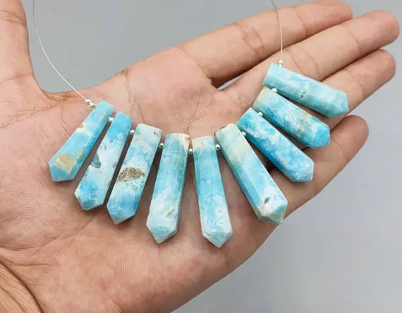 9 Pieces Beautiful Aragonite Crystals Drilled Necklace @...d36 Size : 32x10x9mm To 40x10x9mm