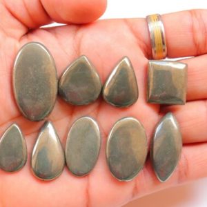 Shop Pyrite Cabochons! 9 Pieces Lot, Pyrite Cabochon, Natural Pyrite Gemstone For Making Jewelry, Pendant Stone, Loose Stone, Pyrite Crystal, Golden Stone, #4494 | Natural genuine stones & crystals in various shapes & sizes. Buy raw cut, tumbled, or polished gemstones for making jewelry or crystal healing energy vibration raising reiki stones. #crystals #gemstones #crystalhealing #crystalsandgemstones #energyhealing #affiliate #ad