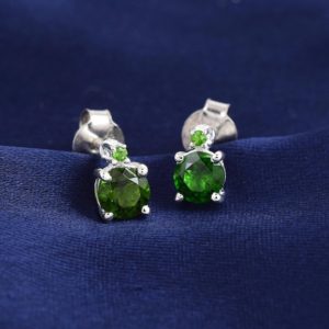Shop Diopside Earrings! Chrome Diopside Earrings Natural Chrome Diopside Stud Earrings Sterling silver Studs Russian Diopside Studs Gift For Her green post earrings | Natural genuine Diopside earrings. Buy crystal jewelry, handmade handcrafted artisan jewelry for women.  Unique handmade gift ideas. #jewelry #beadedearrings #beadedjewelry #gift #shopping #handmadejewelry #fashion #style #product #earrings #affiliate #ad