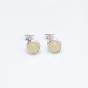 925 Sterling silver stud earrings with natural Aragonite | Natural genuine Aragonite earrings. Buy crystal jewelry, handmade handcrafted artisan jewelry for women.  Unique handmade gift ideas. #jewelry #beadedearrings #beadedjewelry #gift #shopping #handmadejewelry #fashion #style #product #earrings #affiliate #ad