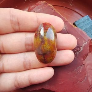 Shop Petrified Wood Cabochons! A Rainbow Color  Agatized Petrified Wood Cabochon/Pendent – Landscape painting(without hole) – PWA-022 | Natural genuine stones & crystals in various shapes & sizes. Buy raw cut, tumbled, or polished gemstones for making jewelry or crystal healing energy vibration raising reiki stones. #crystals #gemstones #crystalhealing #crystalsandgemstones #energyhealing #affiliate #ad
