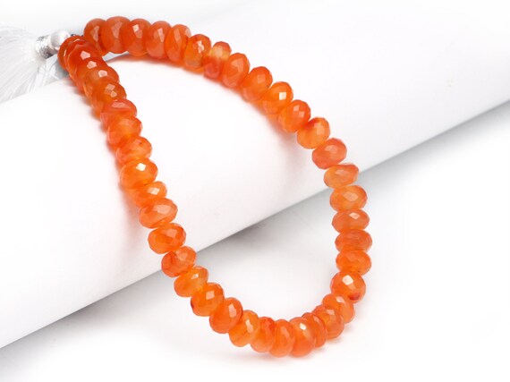 Aa Quality Carnelian Faceted Rondelle Beads, Carnelian Rondelle Beads, Carnelian Faceted Beads, Jewelry Making Gemstone Beads, Sku1899