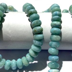 Shop Larimar Rondelle Beads! AAA+ Blue Larimar Smooth Rondelle Beads 7mm Larimar Rondelle Beads 18” Natural Larimar Smooth Rondelles Larimar Gemstone Beads Larimar Beads | Natural genuine rondelle Larimar beads for beading and jewelry making.  #jewelry #beads #beadedjewelry #diyjewelry #jewelrymaking #beadstore #beading #affiliate #ad
