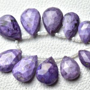 Shop Charoite Faceted Beads! AAA Charoite Pear Beads 9x13mm to 12x18mm Faceted Pear Briolettes Gemstone Beads Jewelry Bead Genuine Charoite Beads Strand – 10 Pcs No5755 | Natural genuine faceted Charoite beads for beading and jewelry making.  #jewelry #beads #beadedjewelry #diyjewelry #jewelrymaking #beadstore #beading #affiliate #ad