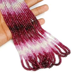 Shop Ruby Rondelle Beads! AAA++ Mozambique Ruby Shaded Faceted Beads, Natural Ruby Rondelle Beads for Jewelry, Red Ruby Beads, Faceted Ruby Beads, 16 Inches Strand | Natural genuine rondelle Ruby beads for beading and jewelry making.  #jewelry #beads #beadedjewelry #diyjewelry #jewelrymaking #beadstore #beading #affiliate #ad