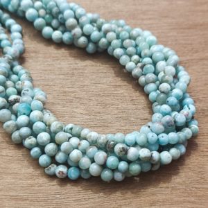 Shop Larimar Round Beads! AAA Natural Larimar Smooth Round Beads, High Quality Larimar Round Beads,  Dominican Larimar Beads for Jewelry Making, Blue Larimar Beads | Natural genuine round Larimar beads for beading and jewelry making.  #jewelry #beads #beadedjewelry #diyjewelry #jewelrymaking #beadstore #beading #affiliate #ad