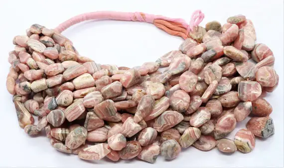 Aaa Natural Rhodochrosite Smooth Uneven Shape Nuggets , 7x13 - 12x16 Mm Rhodochrosite Beads, 16 Inch Smooth Rhodochrosite Nuggets