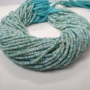 Shop Larimar Beads! AAA Quality Larimar Faceted Rondelle Beads   Larimar Faceted  Beads  Larimar Rondelle Beads  Larimar Beads Strand | Natural genuine beads Larimar beads for beading and jewelry making.  #jewelry #beads #beadedjewelry #diyjewelry #jewelrymaking #beadstore #beading #affiliate #ad
