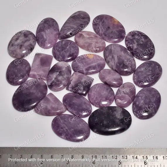 Aaa Quality Lepidolite Crystals, Purple Lepidolite Cabochon, Loose Gemstone, Wholesale Bulk Gemstone, Mix Lot, Size 15mm To 45mm