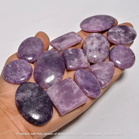 Aaa Quality Lepidolite Crystals, Purple Lepidolite Cabochon, Loose Gemstone, Wholesale Bulk Gemstone, Mix Lot, Size 20mm To 40mm