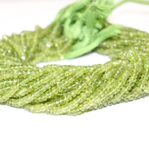 AAA+ Quality Peridot Faceted Rondelle Beads   Peridot Faceted  Beads  5-6mm  Peridot Rondelle Beads  Peridot Beads Strand  Wholesale beads