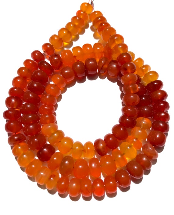 Aaa+ Quality~~shaded Orange Carnelian Smooth Beads Natural Carnelian Gemstone Beads Carnelian Smooth Rondelle Beads Carnelian Rondelle Beads