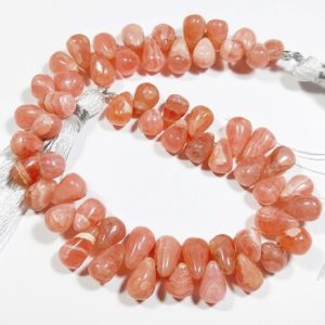 Shop Rhodochrosite Bead Shapes! AAA+ Rhodochrosite Gemstone 6×7 to 6×11 mm Smooth Teardrop Briolette,Natural Rhodochrosite Semi Precious Gemstone Drop Beads | 8 inch Strand | Natural genuine other-shape Rhodochrosite beads for beading and jewelry making.  #jewelry #beads #beadedjewelry #diyjewelry #jewelrymaking #beadstore #beading #affiliate #ad