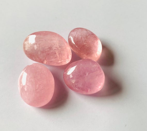Aaa+ Top Quality Natural Pink Morganite Cabochons, 17 To 23 Mm, Natural Pink Morganite Smooth Cabs, Morganite Tumble For Jewelry Making