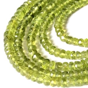 Shop Peridot Rondelle Beads! Amazing Cut !!! 100% Natural Peridot Roundel Cut Beads, 4 to 6 mm Peridot Faceted Nugget,  For Necklace Jewelry Making | Natural genuine rondelle Peridot beads for beading and jewelry making.  #jewelry #beads #beadedjewelry #diyjewelry #jewelrymaking #beadstore #beading #affiliate #ad