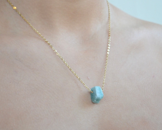Amazonite Raw Crystal Necklace Natural Stone Necklace Crystal Necklace Raw Crystal Jewellery Raw Crystal Gift