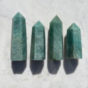 Shop Amazonite Points & Wands! Amazonite Towers (You Choose), Amazonite  Wands, Amazonite Points, Hope, Throat Chakra, Heart Chakra, Communication, Inner Truth, Love | Natural genuine stones & crystals in various shapes & sizes. Buy raw cut, tumbled, or polished gemstones for making jewelry or crystal healing energy vibration raising reiki stones. #crystals #gemstones #crystalhealing #crystalsandgemstones #energyhealing #affiliate #ad