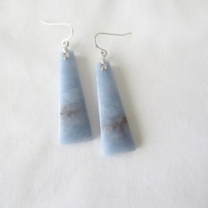 Shop Angelite Earrings! Angelite earrings.  Blue. Earrings. Natural stone earrings.  Long blue earrings | Natural genuine Angelite earrings. Buy crystal jewelry, handmade handcrafted artisan jewelry for women.  Unique handmade gift ideas. #jewelry #beadedearrings #beadedjewelry #gift #shopping #handmadejewelry #fashion #style #product #earrings #affiliate #ad