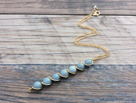 Angelite Necklace, Third Eye Chakra, 14k Gold Filled Or Sterling