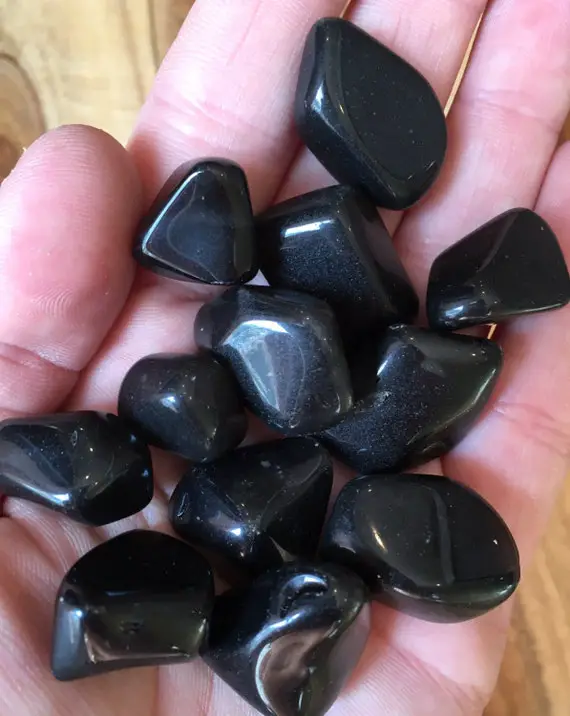 Apache Tears Tumbled Stone - Tumbled Apache Tears Crystal - Volcanic Black Obsidian - Polished Apache Tears - Tumbled Black Obsidian Stone