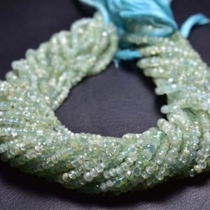 Shop Aquamarine Rondelle Beads! Aquamarine Rondelle Beads – 13.5 inches – Natural Beautiful Faceted Aquamarine Rondelle – Size is 5.5 mm #060 | Natural genuine rondelle Aquamarine beads for beading and jewelry making.  #jewelry #beads #beadedjewelry #diyjewelry #jewelrymaking #beadstore #beading #affiliate #ad