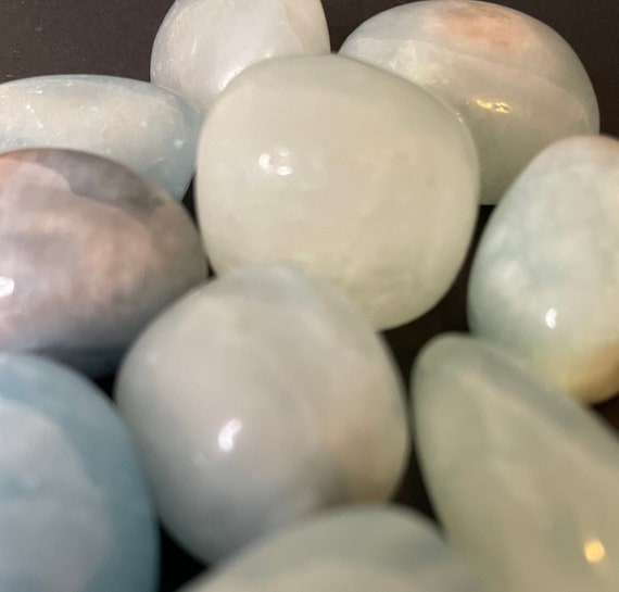 Aquamarine Tumble | Blue Aquamarine Crystal Tumble | Aquamarine Tumbled Crystal