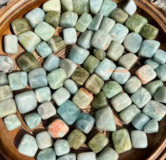 Aquamarine Tumble Rocks, Aquamarine Pocket Stone, Crystal Tumble Rocks, High Quality.