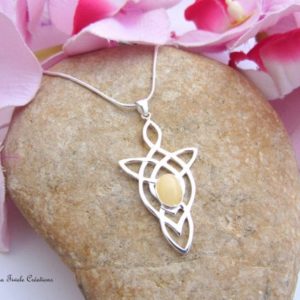 Shop Aragonite Necklaces! Aragonite celtic necklace, sterling silver 925 | Natural genuine Aragonite necklaces. Buy crystal jewelry, handmade handcrafted artisan jewelry for women.  Unique handmade gift ideas. #jewelry #beadednecklaces #beadedjewelry #gift #shopping #handmadejewelry #fashion #style #product #necklaces #affiliate #ad
