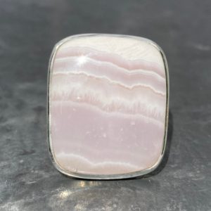 Shop Aragonite Rings! Aragonite ring  – pink aragonite ring – banded pink aragonite ring size U.K. – P, US – 7 1/2, EU – 56 | Natural genuine Aragonite rings, simple unique handcrafted gemstone rings. #rings #jewelry #shopping #gift #handmade #fashion #style #affiliate #ad