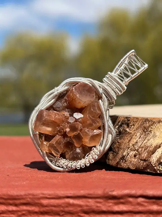 Aragonite Wire Wrapped Pendant, Wire Wrapped Aragonite, Aragonite Wire Wrap, Raw Aragonite Necklace, Aragonite Pendant, Aragonite Jewelry