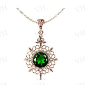 Shop Diopside Pendants! Art Deco Chrome Diopside Pendant For Women Antique Wedding Necklaces 925 Silver Vintage Filigree Style Pendant Unique Anniversary Gift | Natural genuine Diopside pendants. Buy handcrafted artisan wedding jewelry.  Unique handmade bridal jewelry gift ideas. #jewelry #beadedpendants #gift #crystaljewelry #shopping #handmadejewelry #wedding #bridal #pendants #affiliate #ad